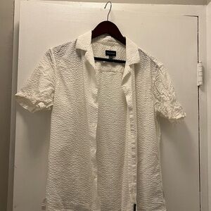 Club Monaco White Textured Casual Shirt